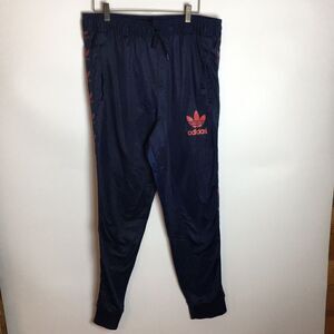 Vintage Adidas Sweatpants Joggers navy blue polyester fleece lined  Mens XL